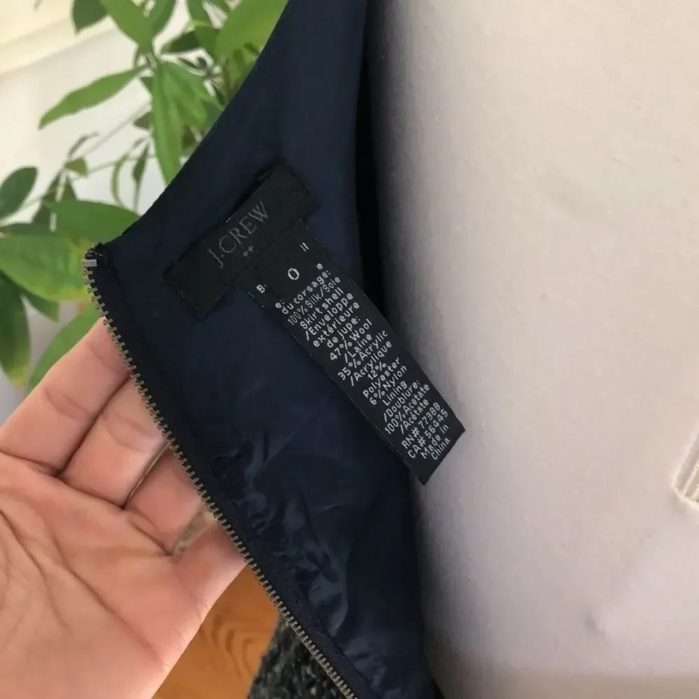 JCrew Dress blue top wool skirt, 0